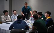 9 December 2023; GPA Player Welfare and Engagement Manager Colm Begley in conversation with players during the GPA Rookie Camp at the Crowne Plaza Hotel in Belfast. Photo by Ben McShane/Sportsfile