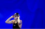 9 December 2023; Victoria Catterson of Ireland before competing in the 200m freestyle during day five of the European Short Course Swimming Championships 2023 at the Aquatics Complex in Otopeni, Romania. Photo by Nikola Krstic/Sportsfile