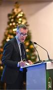 9 December 2023; FAI chief executive Jonathan Hill during the annual general meeting of the Football Association of Ireland at the Radisson Blu St. Helen's Hotel in Dublin. Photo by Stephen McCarthy/Sportsfile