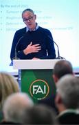 9 December 2023; Former FAI chairperson Roy Barrett during the annual general meeting of the Football Association of Ireland at the Radisson Blu St. Helen's Hotel in Dublin. Photo by Stephen McCarthy/Sportsfile