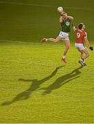 9 December 2023; Jack Flynn of Meath in action against Paul Walsh of Cork during the Teddy McCarthy Football Tribute Game between Cork and Meath at Páirc Uí Chaoimh in Cork. Photo by Eóin Noonan/Sportsfile