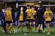 9 December 2023; Ulster players, including Steven Kitshoff, 1, Iain Henderson, centre, and Rob Herring, 16, react after their side's defeat in the Investec Champions Cup Pool 2 Round 1 match between Bath and Ulster at The Recreational Ground in Bath, England. Photo by Matt Impey/Sportsfile