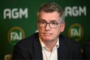 9 December 2023; Newly elected FAI chairperson Tony Keohane during the annual general meeting of the Football Association of Ireland at the Radisson Blu St. Helen's Hotel in Dublin. Photo by Stephen McCarthy/Sportsfile