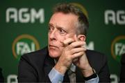 9 December 2023; FAI chief executive Jonathan Hill during a press conference following the annual general meeting of the Football Association of Ireland at the Radisson Blu St. Helen's Hotel in Dublin. Photo by Stephen McCarthy/Sportsfile