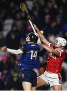 9 December 2023; Eoin Roche of Cork in action against Liam Collins of Galway during the Teddy McCarthy Hurling Tribute Game between Cork and Galway at Páirc Uí Chaoimh in Cork. Photo by Eóin Noonan/Sportsfile