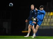9 December 2023; Harry Byrne, right, and Ciarán Frawley during a Leinster Rugby captain's run at Stade Marcel Deflandre in La Rochelle, France.  Photo by Harry Murphy/Sportsfile