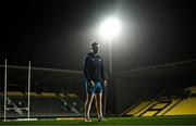 9 December 2023; Ciarán Frawley prepares to kick during a Leinster Rugby captain's run at Stade Marcel Deflandre in La Rochelle, France.  Photo by Harry Murphy/Sportsfile