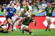 9 December 2023; Gavin Mullin of Ireland in action against Tiaan Pretorius of South Africa during the Men's Pool A match between South Africa and Ireland during the HSBC SVNS Rugby Tournament at DHL Stadium in Cape Town, South Africa. Photo by Shaun Roy/Sportsfile