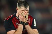 9 December 2023; Tom Ahern of Munster reacts after the Investec Champions Cup Pool 3 Round 1 match between Munster and Aviron Bayonnais at Thomond Park in Limerick. Photo by Brendan Moran/Sportsfile