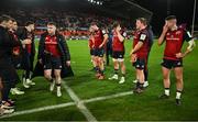 9 December 2023; Munster players, from left, Scott Buckley, Jack Crowley, Conor Murray, Rory Scannell, Eoghan Clarke, Tadhg Beirne, Jack O'Donoghue, Stephen Archer and Ben O'Connor react after the Investec Champions Cup Pool 3 Round 1 match between Munster and Aviron Bayonnais at Thomond Park in Limerick. Photo by Brendan Moran/Sportsfile