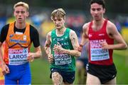 10 December 2023; Nicholas Griggs of Ireland competes in the U20 men's 5000m during the SPAR European Cross Country Championships at Laeken Park in Brussels, Belgium. Photo by Sam Barnes/Sportsfile