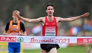10 December 2023; Axel Vang Christensen of Denmark on his way to winning the U20 men's 5000m during the SPAR European Cross Country Championships at Laeken Park in Brussels, Belgium. Photo by Sam Barnes/Sportsfile