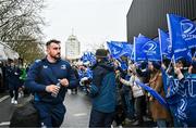 10 December 2023; Rónan Kelleher of Leinster arrives before the Investec Champions Cup match between La Rochelle and Leinster at Stade Marcel Deflandre in La Rochelle, France. Photo by Harry Murphy/Sportsfile