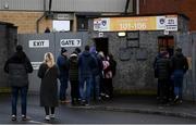 10 December 2023; Supporters queue outside the stadium before the AIB Ulster GAA Football Senior Club Championship Final match between Glen of Derry, and Scotstown of Monaghan, at BOX-IT Athletic Grounds in Armagh. Photo by Ramsey Cardy/Sportsfile