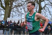 10 December 2023; Cormac Dalton of Ireland on his way to finishing 8th in the senior men's 9000m during the SPAR European Cross Country Championships at Laeken Park in Brussels, Belgium. Photo by Sam Barnes/Sportsfile