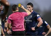 10 December 2023; Joe McCarthy of Leinster receives a yellow card from referee Matthew Carley during the Investec Champions Cup match between La Rochelle and Leinster at Stade Marcel Deflandre in La Rochelle, France. Photo by Harry Murphy/Sportsfile