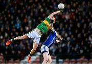10 December 2023; Conor Glass of Glen in action against Kieran Hughes of Scotstown during the AIB Ulster GAA Football Senior Club Championship Final match between Glen of Derry, and Scotstown of Monaghan, at BOX-IT Athletic Grounds in Armagh. Photo by Ramsey Cardy/Sportsfile