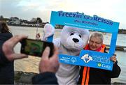 10 December 2023; Pictured at the Dungarvan Polar Plunge is Mary Fennell from Dungarvan which saw participants get “Freezin’ for a Reason” to raise funds for Special Olympics Ireland athletes in an event sponsored by Gala Retail at Dungarvan Beach in Waterford. Photo by Eóin Noonan/Sportsfile