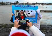 10 December 2023; Pictured at the Dungarvan Polar Plunge is Sheila Gaughan from Dungarvan which saw participants get “Freezin’ for a Reason” to raise funds for Special Olympics Ireland athletes in an event sponsored by Gala Retail at Dungarvan Beach in Waterford. Photo by Eóin Noonan/Sportsfile