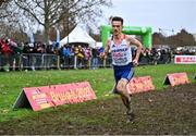 10 December 2023; Yann Schrub of France on his way to winning the senior men's 9000m during the SPAR European Cross Country Championships at Laeken Park in Brussels, Belgium. Photo by Sam Barnes/Sportsfile