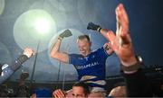 10 December 2023; Damien Cahalane of Castlehaven, who stood in goal for the penalty shoot out, celebrates after the AIB Munster GAA Football Senior Club Championship Final match between Dingle, Kerry, and Castlehaven, Cork, at TUS Gaelic Grounds in Limerick. Photo by Brendan Moran/Sportsfile