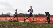 10 December 2023; Will Barnicoat of Great Britain on his way to winning the U23 men's 7000m during the SPAR European Cross Country Championships at Laeken Park in Brussels, Belgium. Photo by Sam Barnes/Sportsfile
