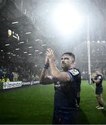 10 December 2023; Hugo Keenan of Leinster celebrates after the Investec Champions Cup match between La Rochelle and Leinster at Stade Marcel Deflandre in La Rochelle, France. Photo by Harry Murphy/Sportsfile