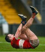10 December 2023; Tom O'Sullivan of Dingle holds his ankle during the AIB Munster GAA Football Senior Club Championship Final match between Dingle, Kerry, and Castlehaven, Cork, at TUS Gaelic Grounds in Limerick. Photo by Brendan Moran/Sportsfile