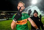 10 December 2023; Conor Glass of Glen celebrates after the AIB Ulster GAA Football Senior Club Championship Final match between Glen of Derry, and Scotstown of Monaghan, at BOX-IT Athletic Grounds in Armagh. Photo by Ramsey Cardy/Sportsfile