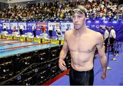 10 December 2023; Daniel Wiffen of Ireland after his victory in the Men's 800m Freestyle, setting a new world record of 7:20.46, during day six of the European Short Course Swimming Championships 2023 at the Aquatics Complex in Otopeni, Romania. Photo by Nikola Krstic/Sportsfile