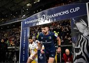 10 December 2023; Hugo Keenan of Leinster runs out before the Investec Champions Cup match between La Rochelle and Leinster at Stade Marcel Deflandre in La Rochelle, France. Photo by Harry Murphy/Sportsfile