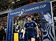 10 December 2023; Harry Byrne of Leinster runs out before the Investec Champions Cup match between La Rochelle and Leinster at Stade Marcel Deflandre in La Rochelle, France. Photo by Harry Murphy/Sportsfile