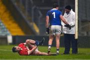 10 December 2023; Tom O'Sullivan of Dingle sustains an injury during the AIB Munster GAA Football Senior Club Championship Final match between Dingle, Kerry, and Castlehaven, Cork, at TUS Gaelic Grounds in Limerick. Photo by Brendan Moran/Sportsfile