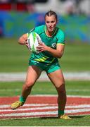 9 December 2023; Megan Burns of Ireland in action during the Women's Pool B match between Ireland and Brazil during the HSBC SVNS Rugby Tournament at DHL Stadium in Cape Town, South Africa. Photo by Shaun Roy/Sportsfile