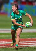 9 December 2023; Megan Burns of Ireland in action during the Women's Pool B match between Ireland and Brazil during the HSBC SVNS Rugby Tournament at DHL Stadium in Cape Town, South Africa. Photo by Shaun Roy/Sportsfile