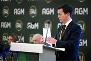 9 December 2023; FAI finance director Dan McCormack during the annual general meeting of the Football Association of Ireland at the Radisson Blu St. Helen's Hotel in Dublin. Photo by Stephen McCarthy/Sportsfile