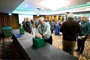 9 December 2023; Delegates cast their votes during an extraordinary general meeting in advance of the Football Association of Ireland's annual general meeting at the Radisson Blu St. Helen's Hotel in Dublin. Photo by Stephen McCarthy/Sportsfile