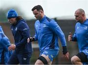 12 December 2023; James Ryan, centre, with Alex Soroka and Rhys Ruddock during a Leinster Rugby squad training session at UCD in Dublin. Photo by Harry Murphy/Sportsfile