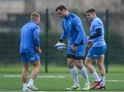 12 December 2023; James Ryan, centre, with Fintan Gunne and Garry Ringrose during a Leinster Rugby squad training session at UCD in Dublin. Photo by Harry Murphy/Sportsfile