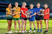 13 December 2023; In attendance at a photocall ahead of the currentaccount.ie All-Ireland Junior, Intermediate and Ladies Senior Club Football Championship Finals next weekend are, from left, Ellen Twomey of Glanmire, Cork, Gráinne Prior of Ballinamore Sean O’Heslins, Leitrim, Louise Ward of Kilkerrin-Clonberne, Galway, Aileen Wall of Ballymacarbry, Waterford, Laura Kelly of Claremorris, Mayo, and Lisa Harte of O’Donovan Rossa, Cork. The Intermediate and Senior Finals will be played at Croke Park on Saturday, December 16, with the Junior Final to be played at Parnell Park, Dublin, on Sunday December 17. Photo by Sam Barnes/Sportsfile