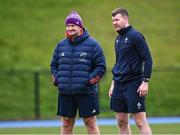 13 December 2023; Head coach Graham Rowntree with IRFU referee Eoghan Cross, right, during Munster rugby squad training at University of Limerick in Limerick. Photo by Piaras Ó Mídheach/Sportsfile