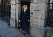13 December 2023; FAI independent director Liz Joyce arrives at Dáil Éireann in Dublin ahead of a meeting with the Oireachtas Committee on Tourism, Culture, Arts, Sport and Media. Photo by David Fitzgerald/Sportsfile