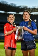13 December 2023; In attendance at a photocall ahead of the currentaccount.ie All-Ireland Junior, Intermediate and Ladies Senior Club Football Championship Finals next weekend are Lisa Harte of O’Donovan Rossa, Cork, left, and Laura Kelly of Claremorris, Mayo, with the Junior Cup . The Intermediate and Senior Finals will be played at Croke Park on Saturday, December 16, with the Junior Final to be played at Parnell Park, Dublin, on Sunday December 17. Photo by Sam Barnes/Sportsfile