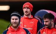 13 December 2023; Tom Ahern, centre, with Jeremy Loughman, left, and John Hodnett during Munster rugby squad training at University of Limerick in Limerick. Photo by Piaras Ó Mídheach/Sportsfile