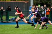 14 December 2023; Action from the Division 3A JCT Development Shield final match between St. Mary’s CBC, Portlaoise and Creagh College at Energia Park in Dublin. Photo by Stephen Marken/Sportsfile