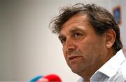 14 December 2023; Outgoing Irish Rugby Football Union High Performance Director David Nucifora addresses members of the press during a media conference at the IRFU High Performance Centre on the Sport Ireland Campus in Dublin. Photo by David Fitzgerald/Sportsfile