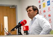 14 December 2023; Outgoing Irish Rugby Football Union High Performance Director David Nucifora addresses members of the press during a media conference at the IRFU High Performance Centre on the Sport Ireland Campus in Dublin. Photo by David Fitzgerald/Sportsfile