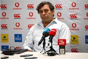 14 December 2023; Outgoing Irish Rugby Football Union High Performance Director David Nucifora addresses members of the press during a media conference at the IRFU High Performance Centre on the Sport Ireland Campus in Dublin. Photo by David Fitzgerald/Sportsfile