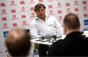 14 December 2023; Outgoing Irish Rugby Football Union High Performance Director David Nucifora addresses members of the press during a media conference at the IRFU High Performance Centre on the Sport Ireland Campus in Dublin. Photo by David Fitzgerald/Sportsfile