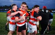 14 December 2023; St. Mary's CBS, Portlaoise, players inlcuding Cormac Deegan, centre, celebrate after the Anne McInerney Cup final match between St Mary's CBS, Portlaoise and East Glendalough School at Energia Park in Dublin. Photo by Ben McShane/Sportsfile